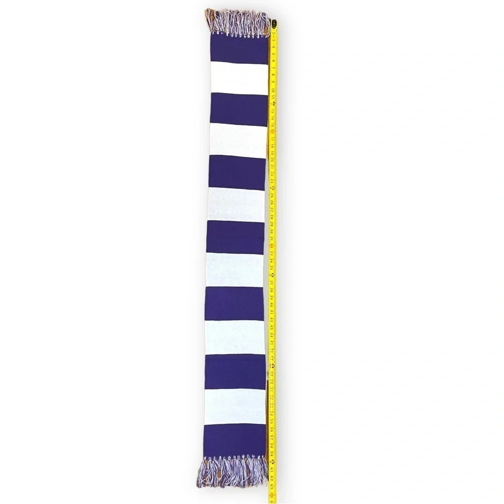 NWOT Unisex Sport-Tek Purple and White Spectator Scarf - 61”x8”